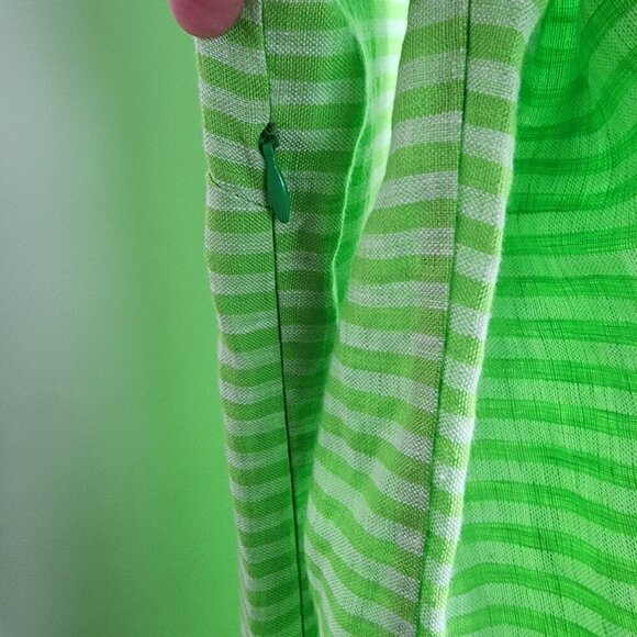 Sail to Sable Long Sleeve Linen Tunic Dress Coverup Green Blue Size 4 - Picture 11 of 14